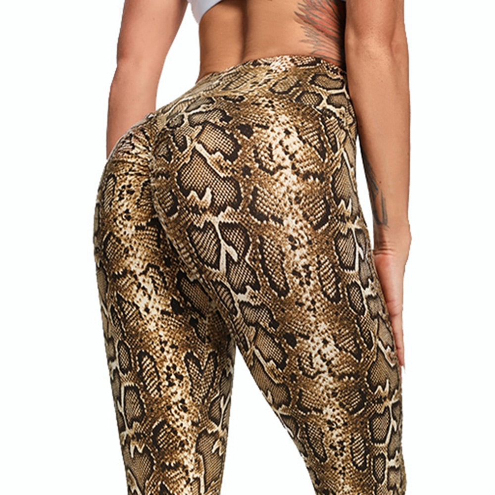 High Waist Leopard And Snake Print Shorts And Leggings.