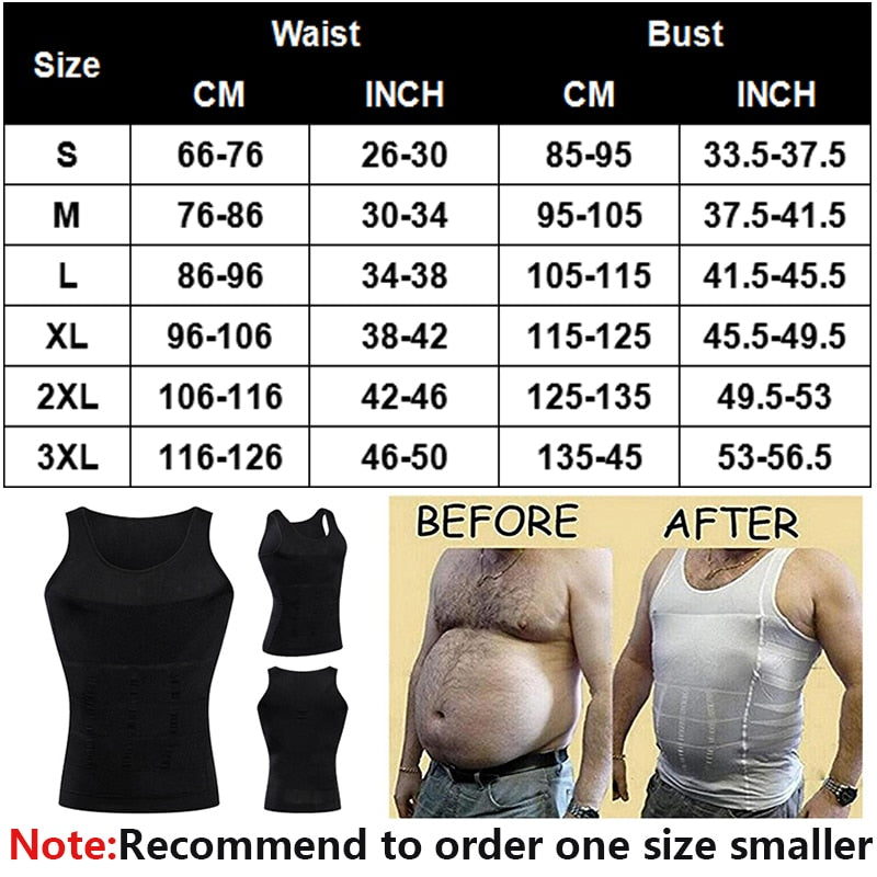 Men Slimming Body, Waist Trainer Vest With Tummy And Posture Control.