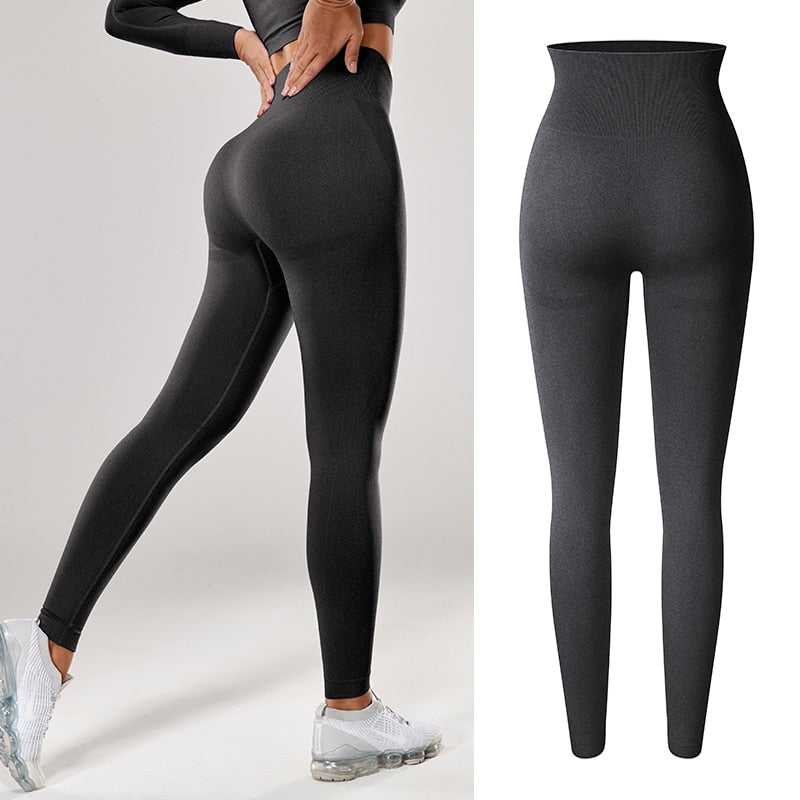 Women Seamless, Butt Lifting, High Waisted, Scrunch Leggings That's Excellent For Workout Activities.