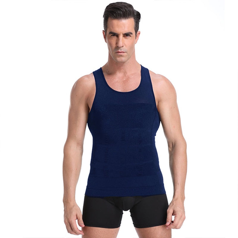 Men Slimming Body, Waist Trainer Vest With Tummy And Posture Control.