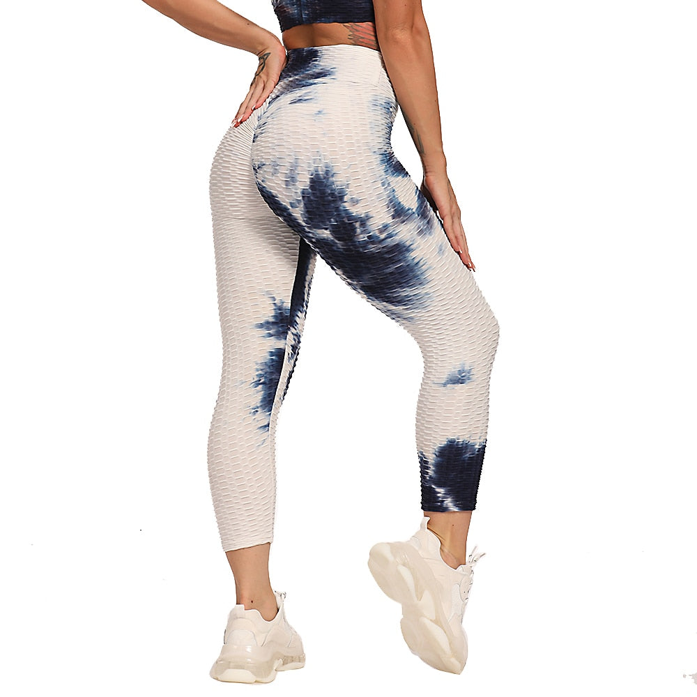 Abstract Print Scrunch Butt Tights And Shorts For Yoga, Gym Workout Sportswear.