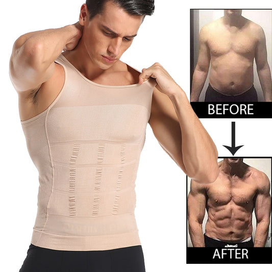 Men Slimming Body, Waist Trainer Vest With Tummy And Posture Control.