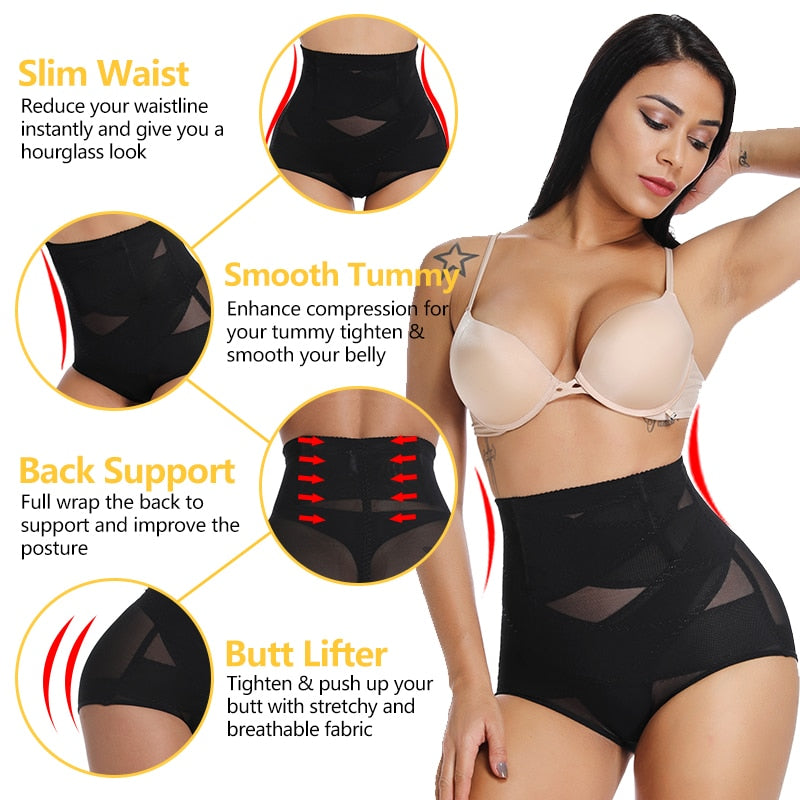 High Waist Body Shaper, Butt Lifter, Waist Trainer, Tummy Control Panties.