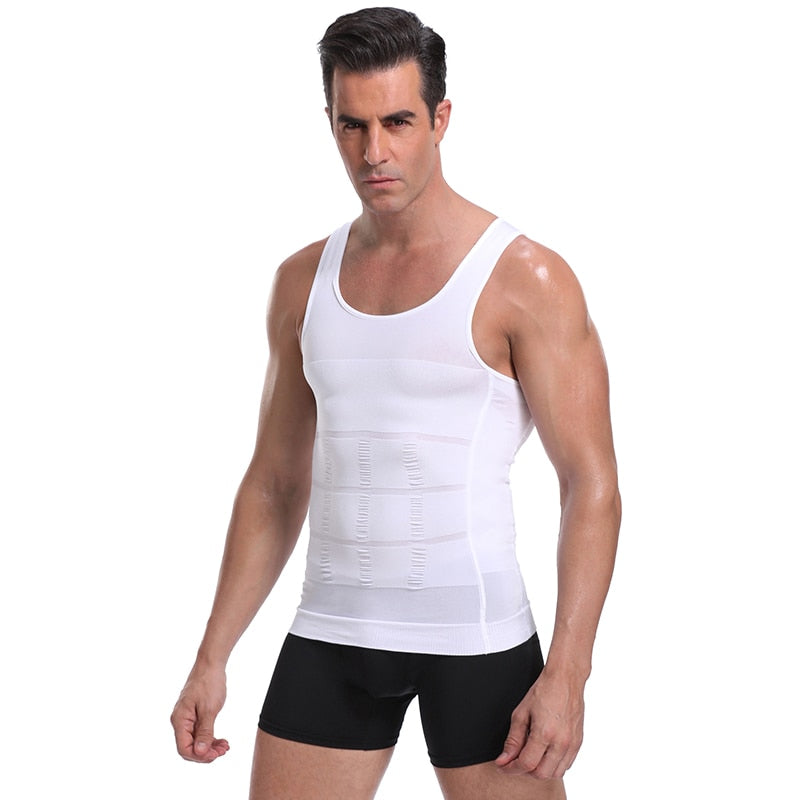 Men Slimming Body, Waist Trainer Vest With Tummy And Posture Control.