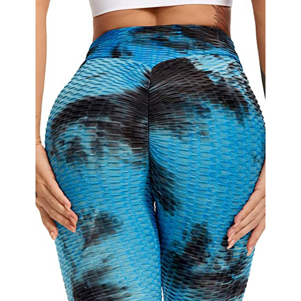 Abstract Print Scrunch Butt Tights And Shorts For Yoga, Gym Workout Sportswear.