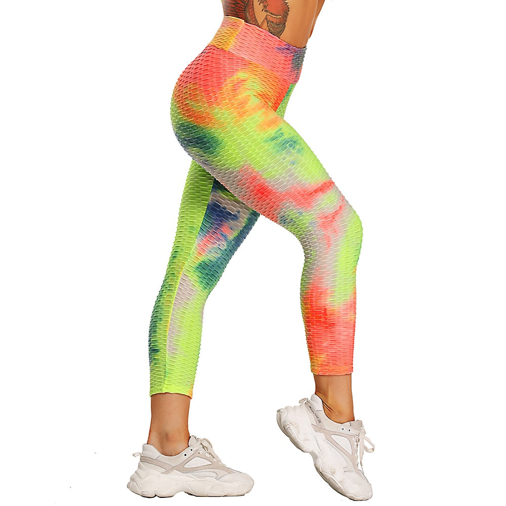 Abstract Print Scrunch Butt Tights And Shorts For Yoga, Gym Workout Sportswear.