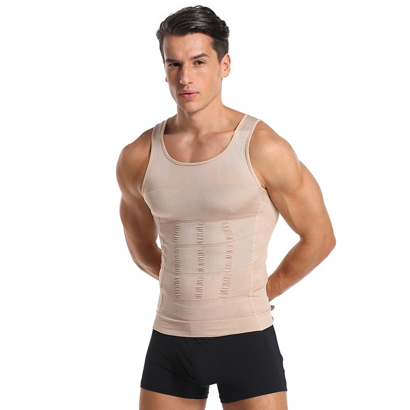 Men Slimming Body, Waist Trainer Vest With Tummy And Posture Control.