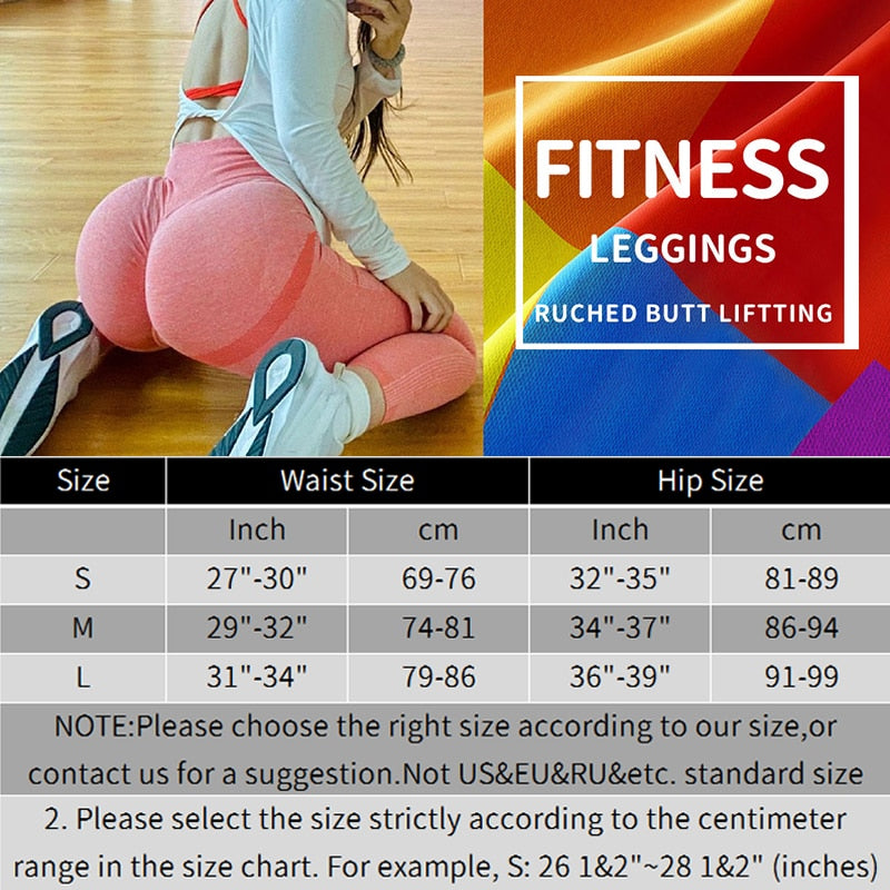 Women Seamless, Butt Lifting, High Waisted, Scrunch Leggings That's Excellent For Workout Activities.