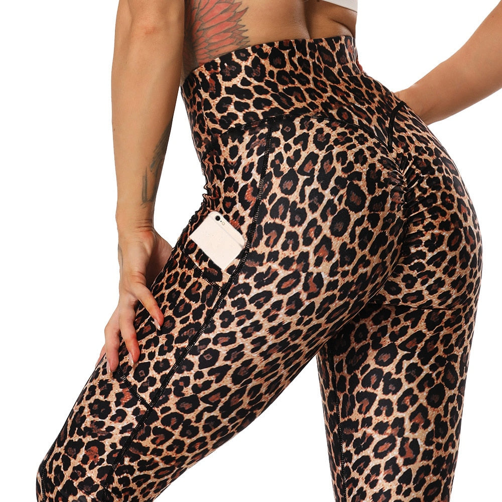 High Waist Leopard And Snake Print Shorts And Leggings.