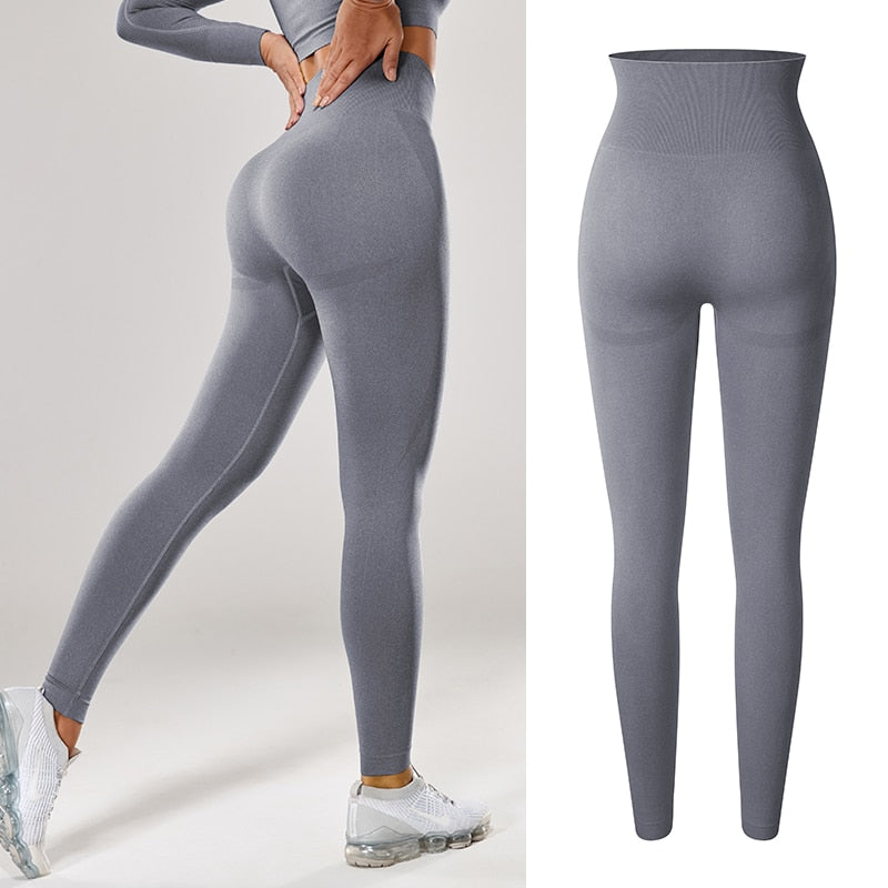 Women Seamless, Butt Lifting, High Waisted, Scrunch Leggings That's Excellent For Workout Activities.