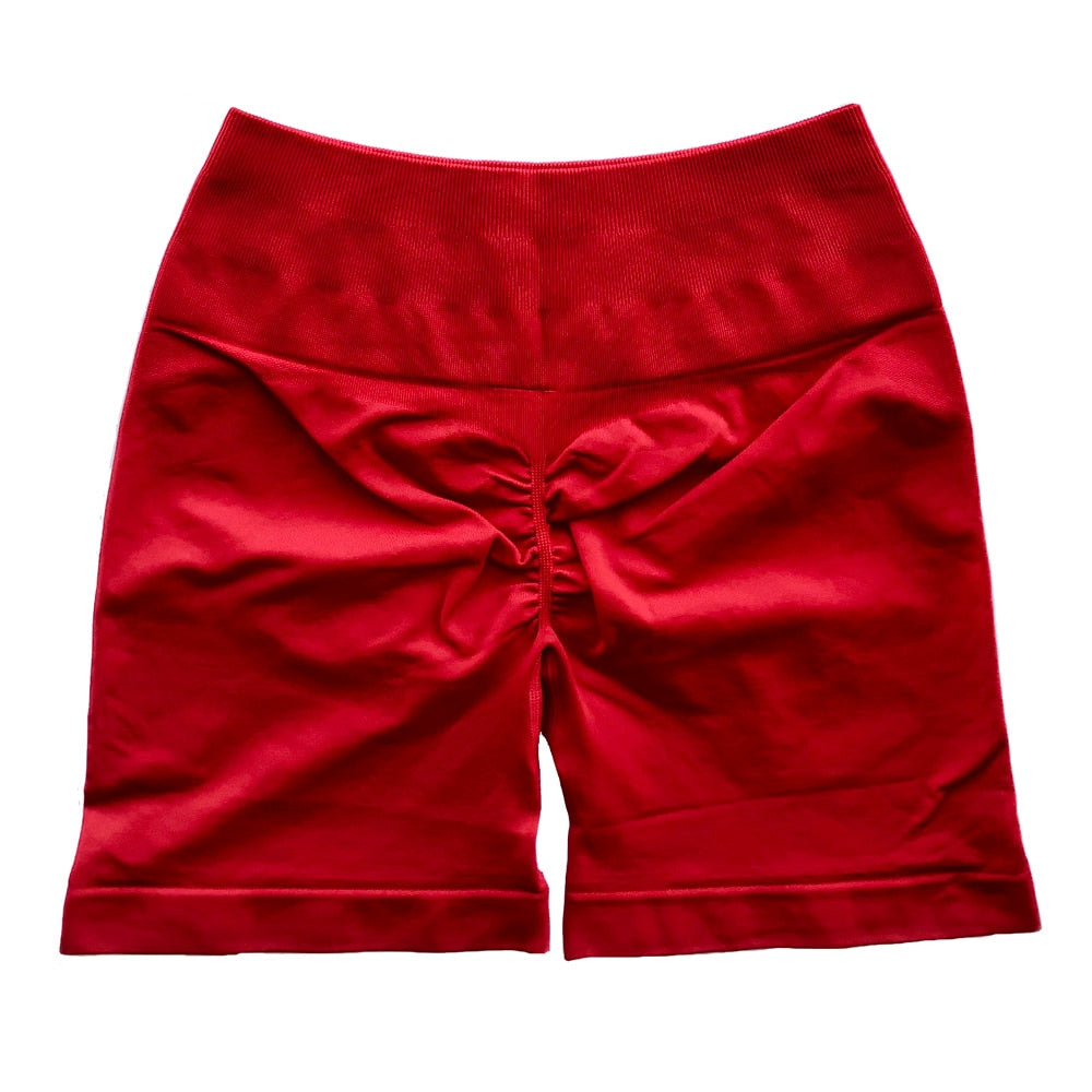 Women Amplify Seamless, High Waisted, Scrunch Booty Workout Shorts And Crop Tops.