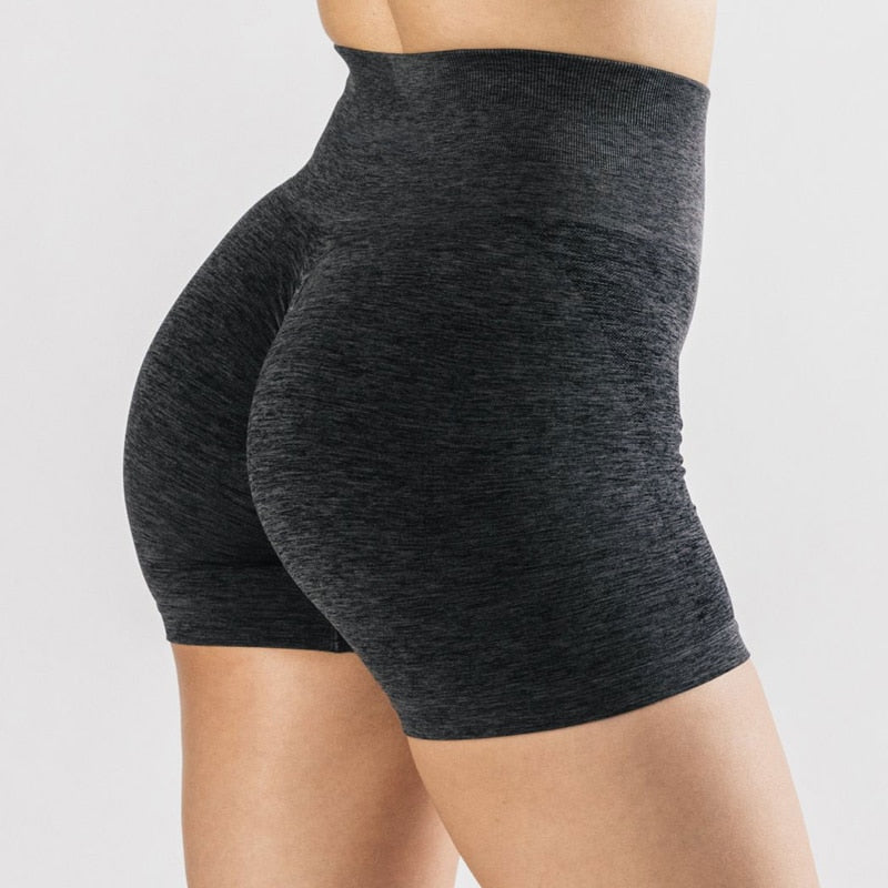 Women Amplify Seamless, High Waisted, Scrunch Booty Workout Shorts And Crop Tops.