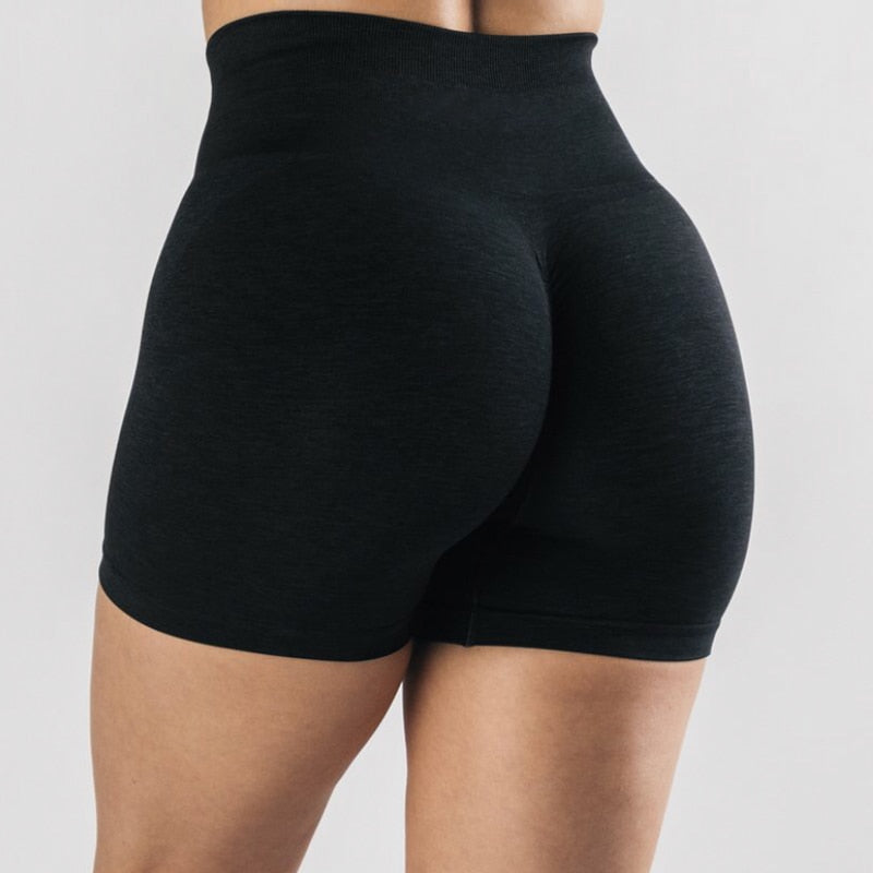 Women Amplify Seamless, High Waisted, Scrunch Booty Workout Shorts And Crop Tops.