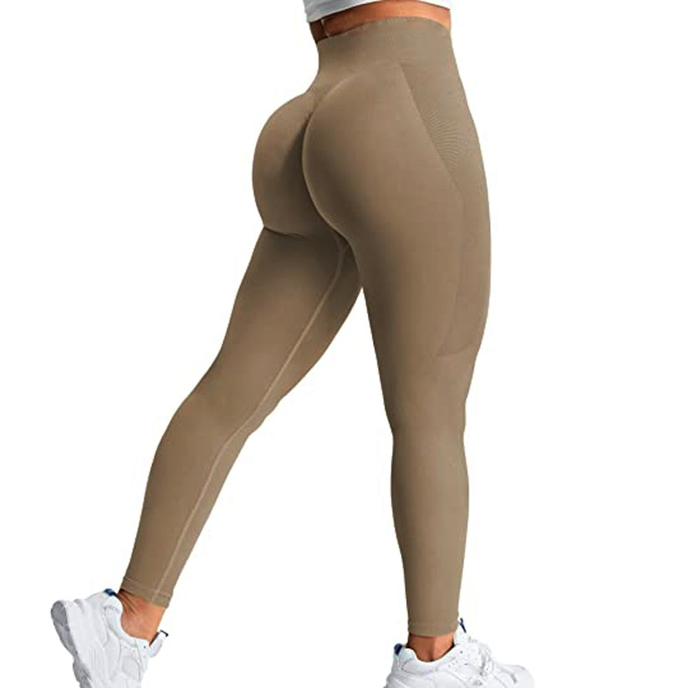 Women Amplify Scrunch Butt, Push Up Booty Legging And Long Sleeve Crop Top.