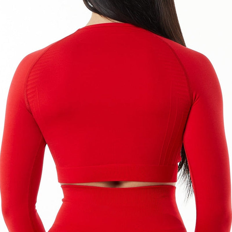 Women Amplify Scrunch Butt, Push Up Booty Legging And Long Sleeve Crop Top.