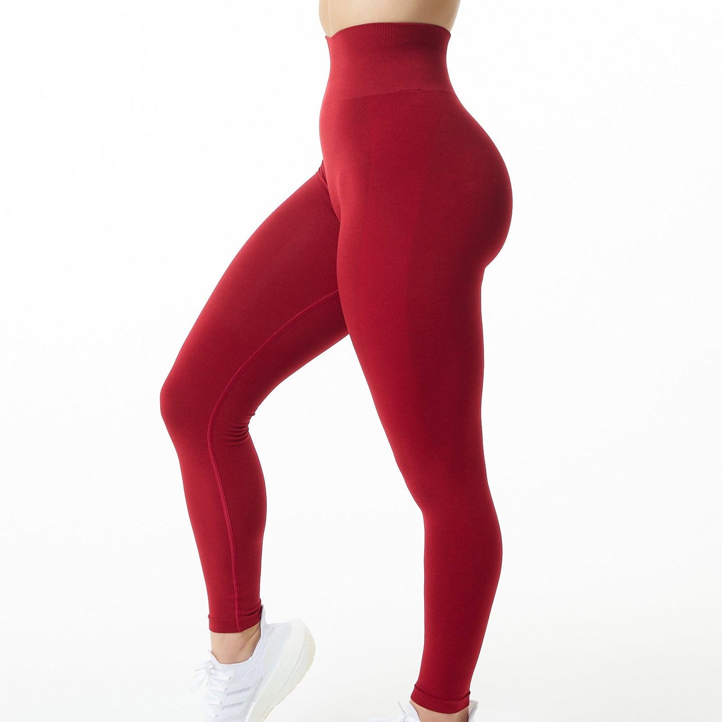 Women 3-Tiered, Tapered Waistband, High Waisted Amplify Seamless Scrunch Butt leggings.