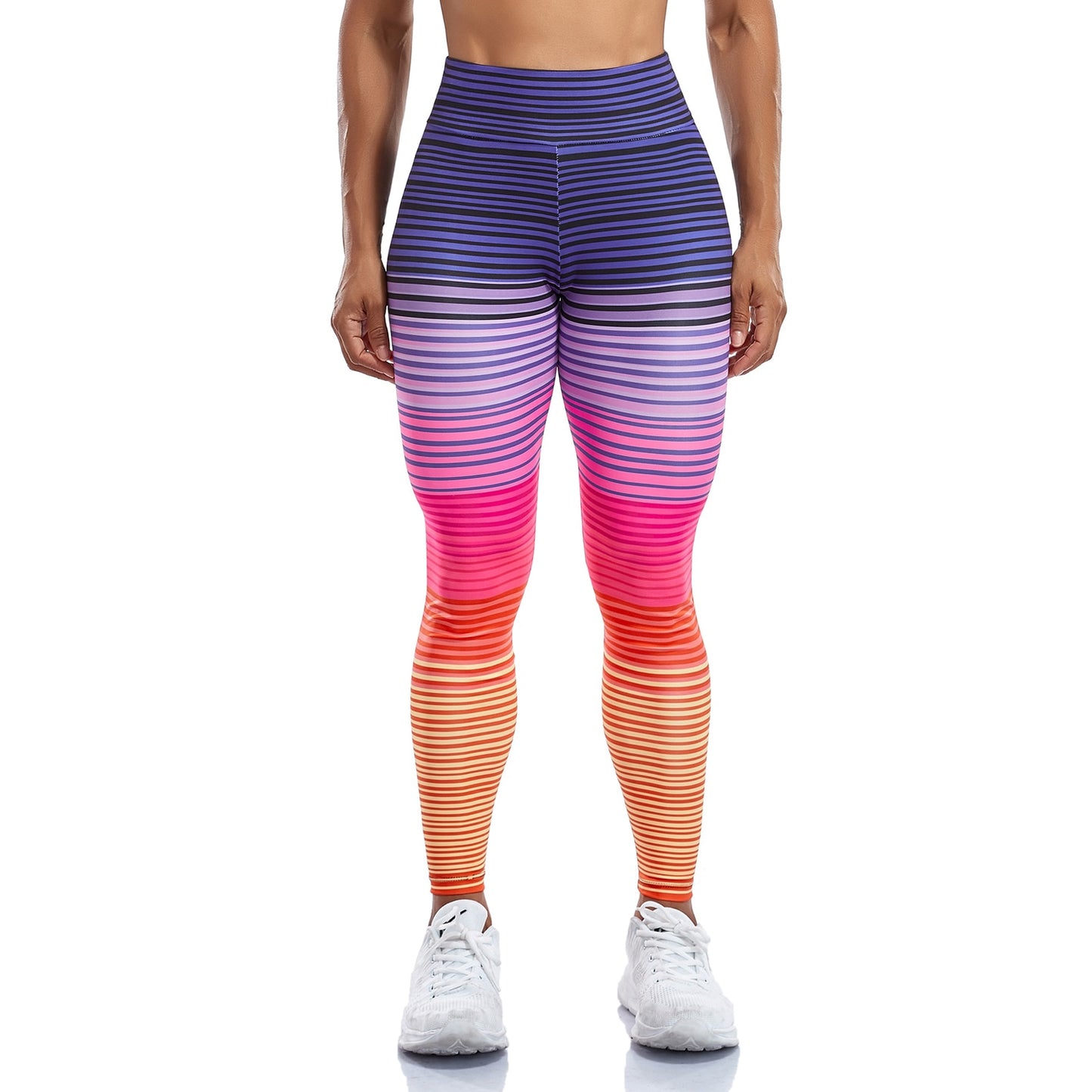 High Waist Multicolor Leggings For Workout.