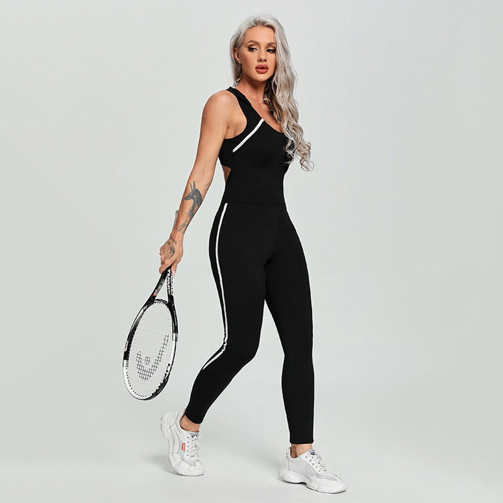 Hooded Jumpsuit That Is Backless And Perfect For Yoga, Sports, And Gym.